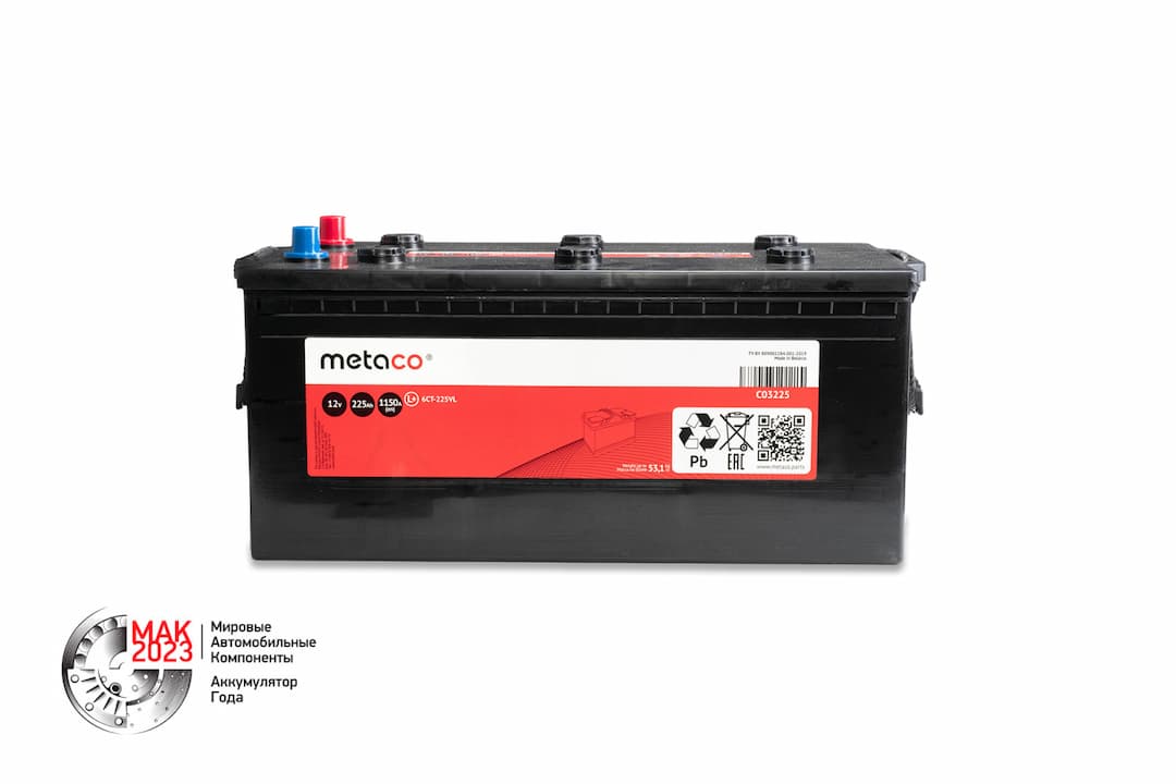 Аккумулятор (АКБ METACO 225АЧ 1150А 518х276х242 (+-) (L) ETN3)