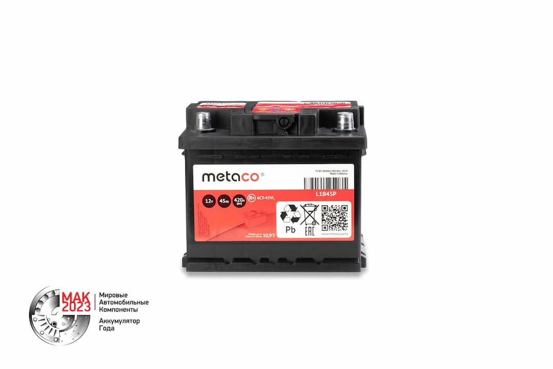 Аккумулятор (АКБ METACO 45АЧ 420А 207х175х175 (R) ETN0)