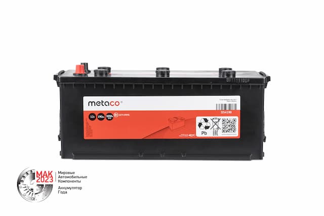Аккумулятор (АКБ METACO 190АЧ 1050А 510х218х225 (-+) (R) ETN4 борт)