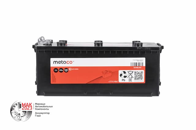 Аккумулятор (АКБ METACO 190АЧ 1200А 510х218х225 (-+) (R) ETN4 крепление под болт (болты в компелектацию не входят))